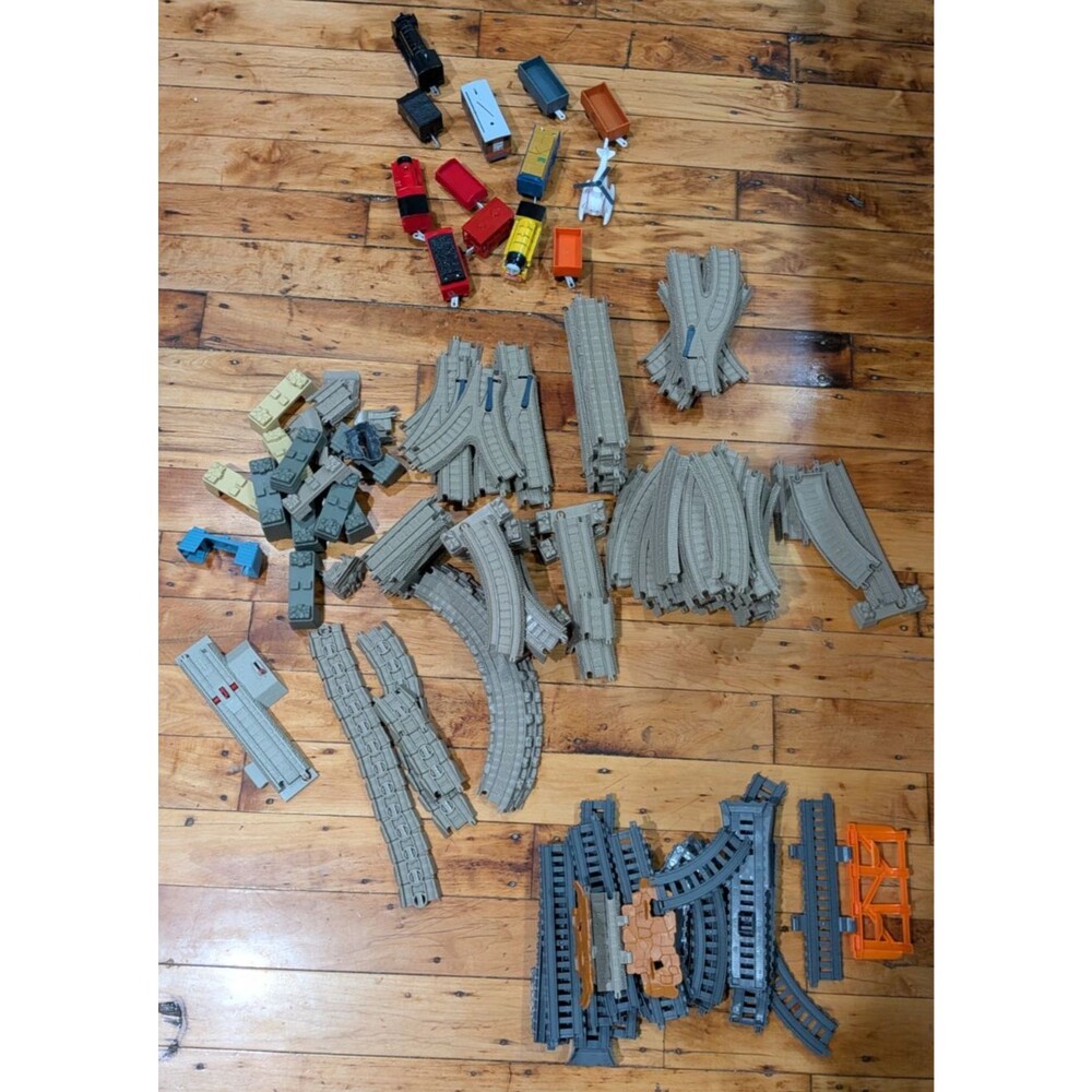 Thomas & Friends TrackMaster Train Lot Hiro James Toby Harold 100+ Track pieces